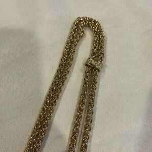 Gold Vermeil Chain Necklace with Crystal Accents